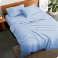 thumbnail image 2 of 800 Thread Count 100% Egyptian Extra Long Staple Cotton Sheet Set, 4 Pc Set, Sateen Weave, Hotel Collection Soft Luxury Bedding, Fits Upto 15" Inch Deep Pocket (Light Blue Solid, Full Size), 2 of 8