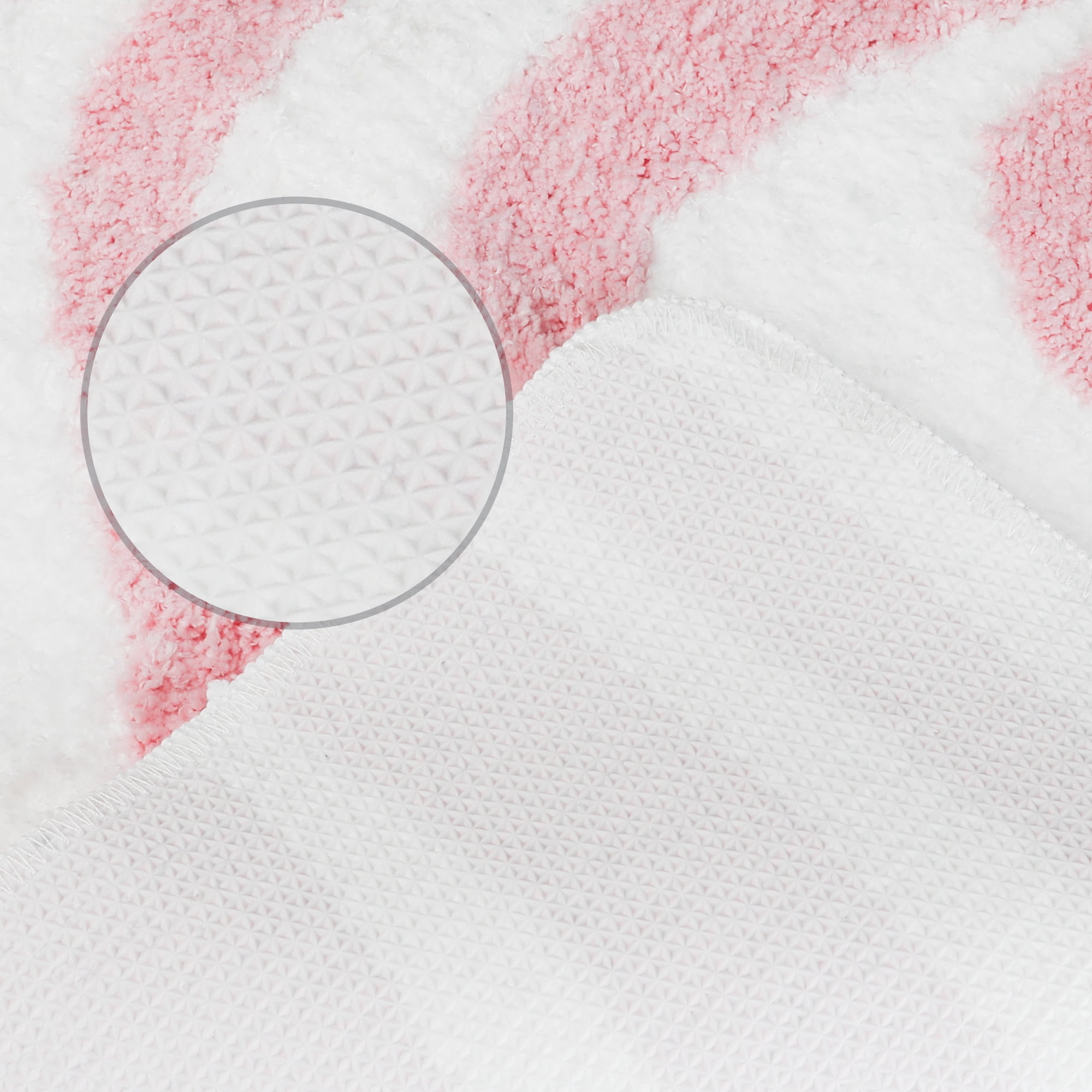 Unique Bargains Fashion Wave Pattern Bathroom Rug Mat Soft Absorbent Bath Carpet Non-Slip Pink 20" x 32"