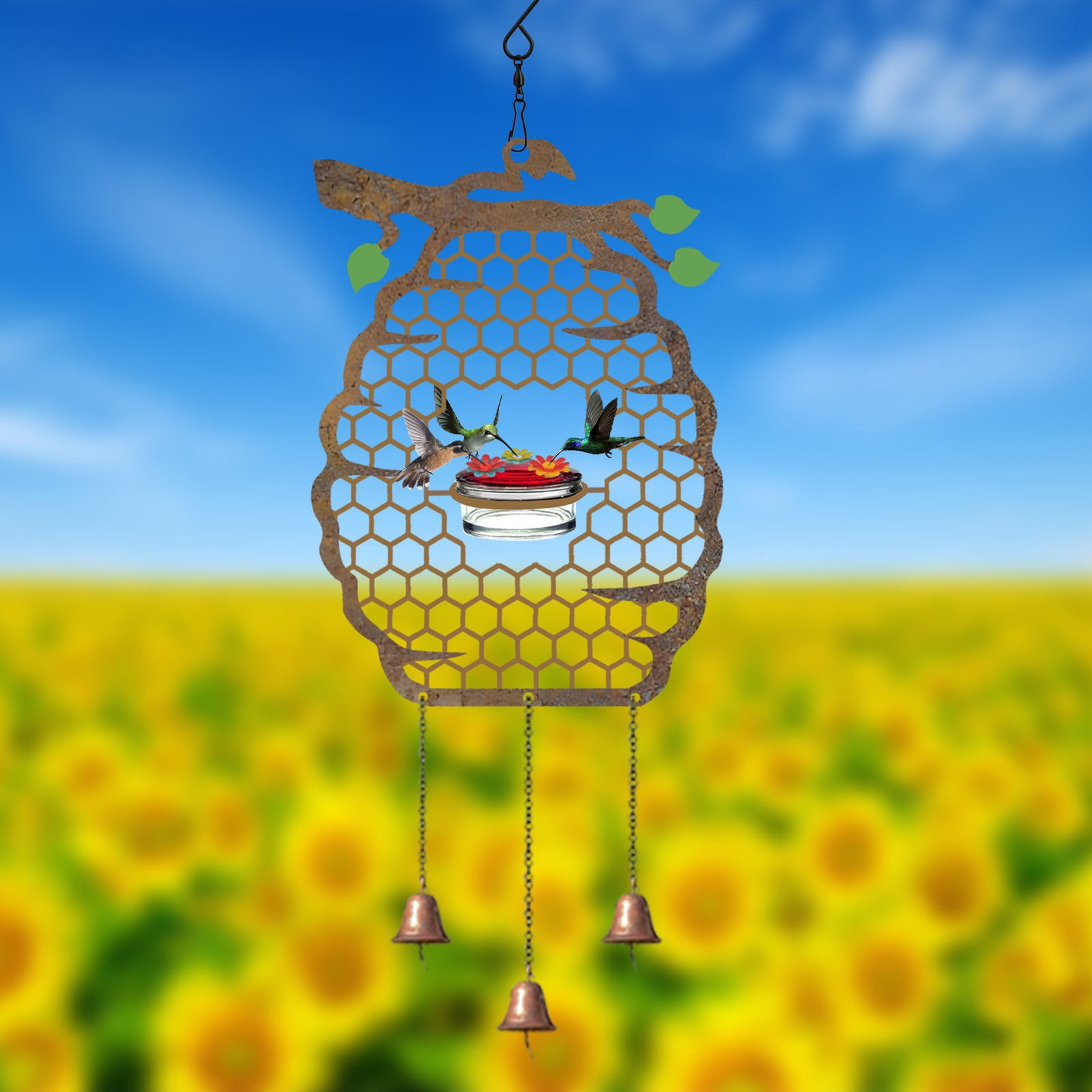Outdoor Garden Honeycomb Decorative Feeder, Hummingbird Feeder, Bird Feeder, Bird Feeder for Outdoors Hanging, Window Bird Feeder