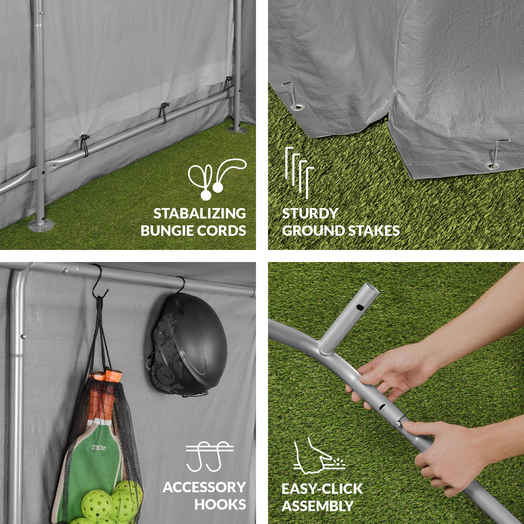Best Choice Products 10x8ft Outdoor Fabric Storage Shed, Steel Frame, Dual Roll-Up Zipper Doors, Window - Gray