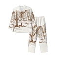 thumbnail image 1 of Fotbe Western Desert Cowboys Pijama de Hombre con Estampado de Manga Larga, Conjunto de 2 Piezas, Ropa de Dormir Suave y Cómoda con Bolsillos-X-Large, 1 of 7