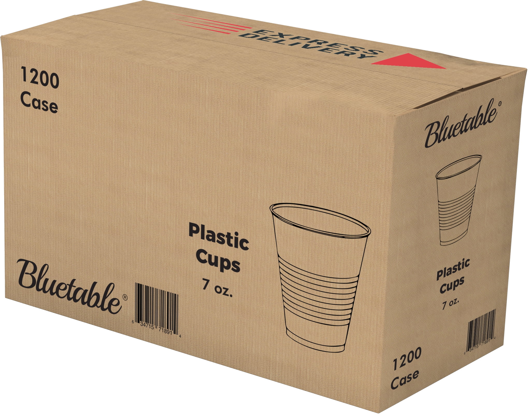 Plastic Cups Bulk Disposable Clear Cups 7 oz 1200 Count Case Pack