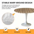 thumbnail image 2 of Elastic Fitted Round Tablecloth, Country Farmhouse Waterproof Stretch Table Cover for 36"-44" Tables, Vintage Plants Lines Pattern Brown Washable Outdoor Tablecloths for Patio, Picnic, Camping, 2 of 9