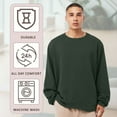 thumbnail image 6 of Unisex Sponge Crewneck Sweatshirt 52/48 Cotton/Polyester Fleece Long Sleeve Winter Sweater (Heather-Dust, L), 6 of 7