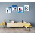 thumbnail image 2 of Zen Spa Wall Art Blue Sky Wall Decor Stones and Flower Canvas Painting Pictures Orchid Bamboo Framed Artwork Modern Print for Bathroom Living Room Bedroom 12''''x12'''' x 4Pcs, 2 of 6