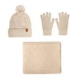 thumbnail image 2 of Women's Winter Knit Hat Scarf Gloves Set - Alpaca Wool Thermal 3-Piece Accessories for Cold Weather, 2 of 6