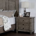 thumbnail image 3 of Furniture of America Penny Adult Transitional 3-Drawer Nightstand, Warm Gray, 3 of 6