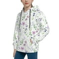 thumbnail image 2 of KLL Unisex Kids Boys Girls Hooded Pocket Pullover Hoodies-Watercolor Wildflower, 2 of 5