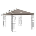 thumbnail image 2 of Sunrise Replacement top cover for 10'X10' gazebo canopy patio pavilion sunshade plyester single tier-Taupe, 2 of 9