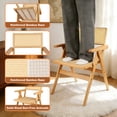 thumbnail image 7 of Bamboo Folding Chairs With Woven Rattan Backrest & Seat Rubber Bamboo Frame | Natural Wood Color, 7 of 7