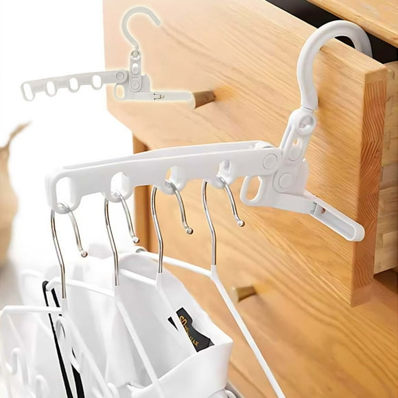 EGNMCR Hooks for Hanging Five-hole Folding Clothes Drying Rack Portable Magics Clothes Hanger For Business Trips Indoor Punch-free Clothes Hanger clothe drying rack