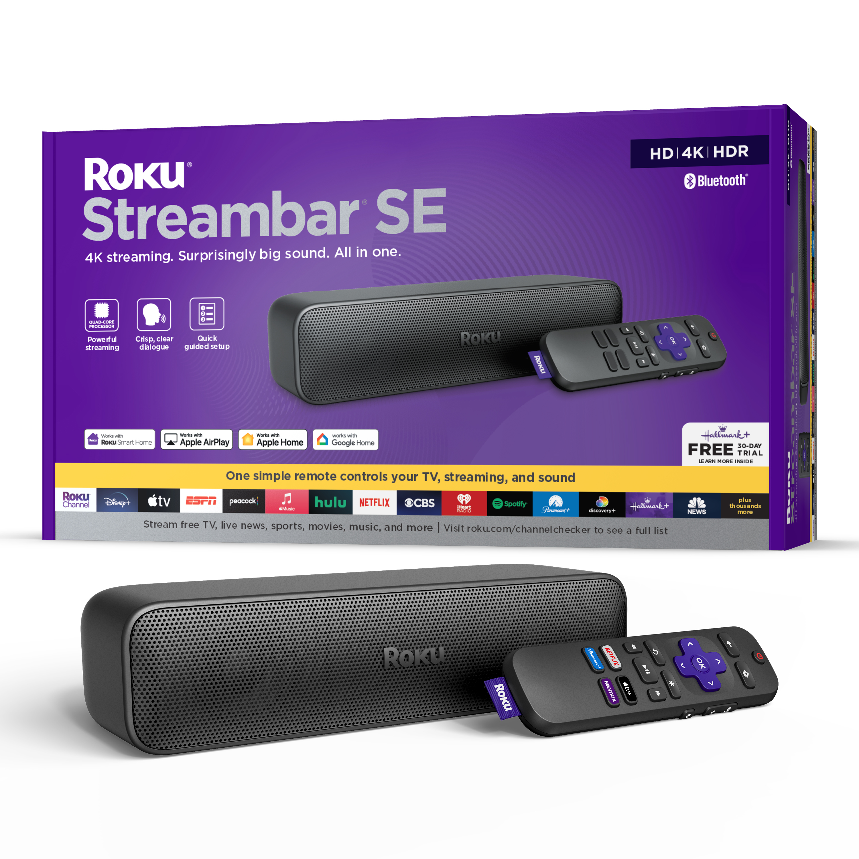 Roku Streambar SE - 4K Streaming Soundbar with Built-In Apps