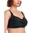 thumbnail image 3 of Ocean Blues Women and Women's Plus Size Ruched Bandeau Bikini Top Black Bathing Suit For All Women , Size Medium, 3 of 7