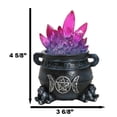thumbnail image 2 of Wicca Triple Moon Pentagram And Zodiac Symbols LED Crystals Cauldron With Toads, 2 of 9