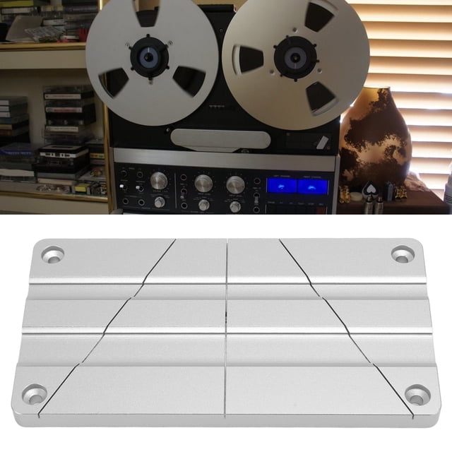 1/2 1/4 10 Inch Tape Splicing Set, Professional Replacement Easy Installation CNC Machined Compact Tape Splicing Block for Opening Reel To Reel Cassettes Gold