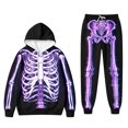 thumbnail image 5 of CONFREE Halloween Mens Tracksuit 2 Peice Lined Sweat Suit for Men Hallowmas Skeleton Graphic Hoodies Joggers Outfits Warm Fall Winter Track Suits Set, 5 of 7