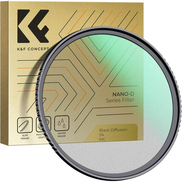 82mm Black Diffusion 1/4 Filter Mist Soft Glow Diffuser Lens Filters (Nano-D Series)