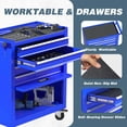 thumbnail image 2 of Aukfa Tool Box, 24.5 in Steel Rolling Tool Chest & Cabinet on Wheels for Garage, 4-Drawer, Blue, 2 of 10