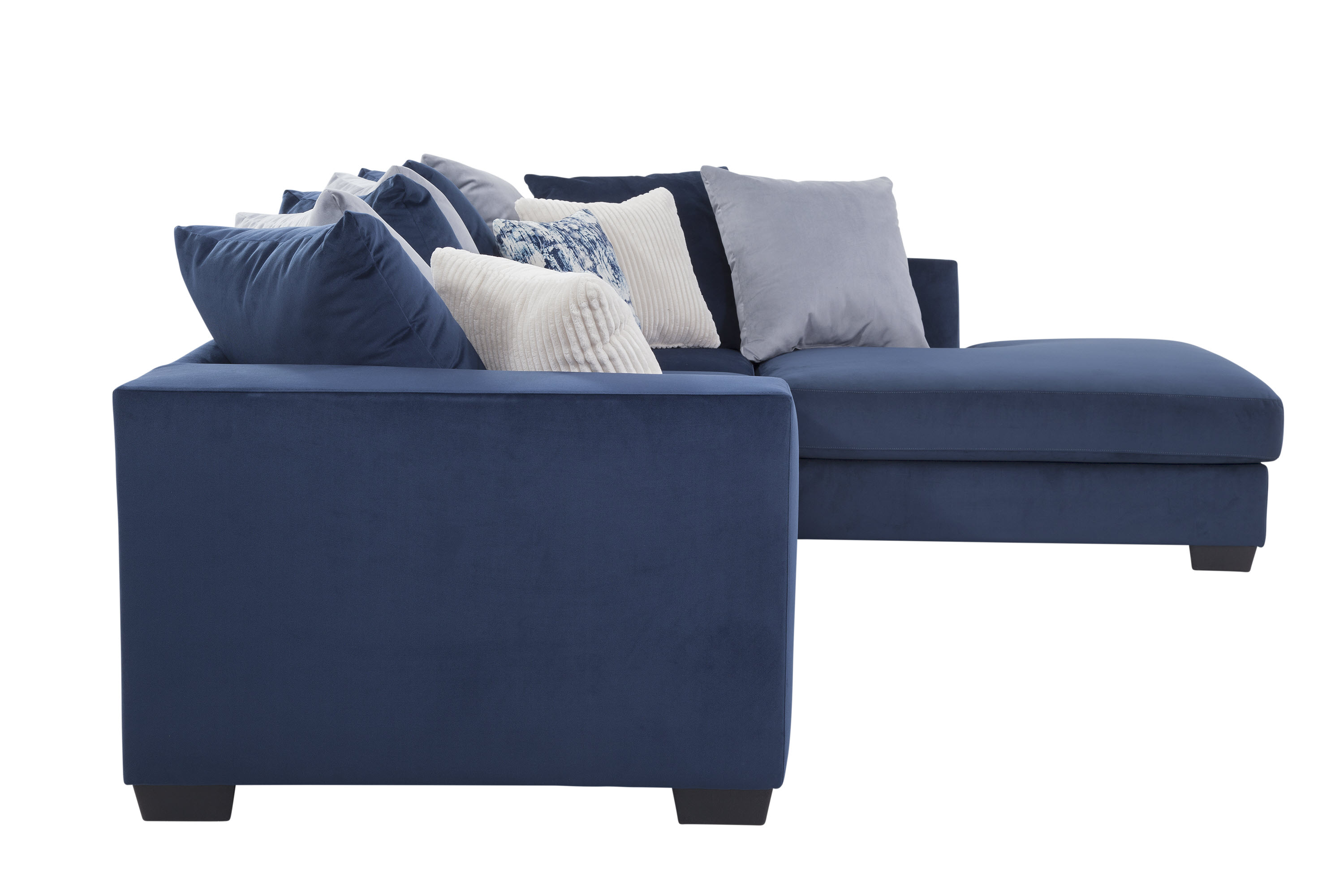 American Furniture L Shaped Sectional Sofa with 8 Back Pillows and 4 Accent Pillows