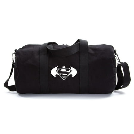Batman Superman with Round Wings Army Sport Heavyweight Canvas Duffel (Best Chicken Wings In Dc)