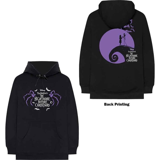 The Nightmare Before Christmas Unisex Pullover Hoodie Sweatshirt Moonlight (Back Print)