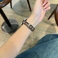 thumbnail image 5 of Band Compatible with Apple Watch 42/44/45/46/49mm, British Style Woolen PU Leather Stylish Plaid PU Leather Replacement Strap for iWatch Series 10 9 8 7 6 5 4 3 2 1 Ultra 1&2 SE,Brown/Black, 5 of 12