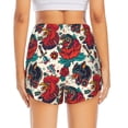 thumbnail image 2 of Lsque Chicken Printed Women's Running Shorts with Liner Pockets,Elastic Quick Dry Workout Athletic Gym Yoga Shorts,Womens High Waist Shorts-X-Large, 2 of 9