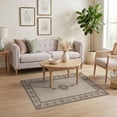 thumbnail image 3 of ODIKA 4'x6' Tan Brown Medallion Geometric Design Washable Area Rug Intricate Border with Symmetrical Patterns Pet Friendly, Non-Shedding for Bedroom, Reading Nook, 3 of 7