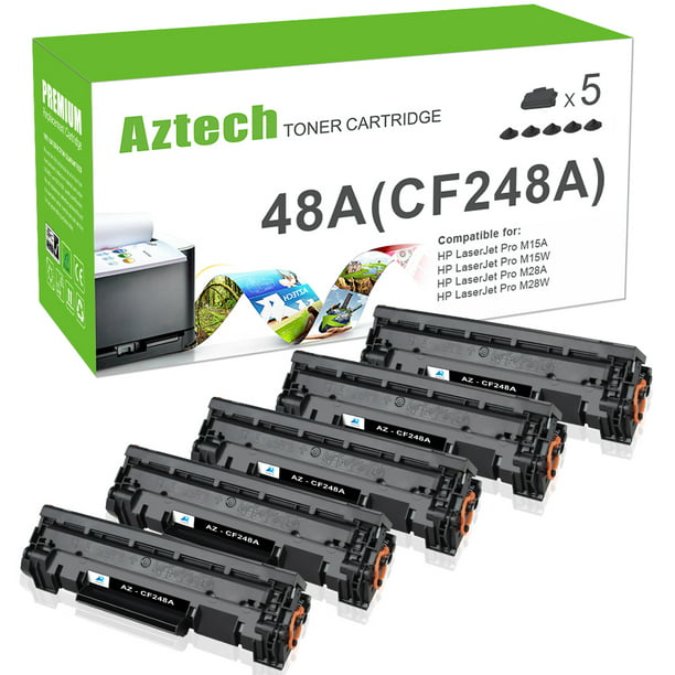 Aztech Compatible Replacement for HP LaserJet 48A CF248A Black Toner for HP M15w M15a M16a M16w HP MFP M28w MFP M28a MFP M29w MFP M29a (5-Pack) Walmart.com