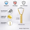 thumbnail image 2 of Men Stainless Steel Ayatul Kursi Gold Steel Box Chain Rectangular Lockets Necklace, 2 of 11