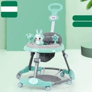 Baby Walker Anti Rollover Learning Walking Toy Car Free Installation for Baby 6-18 Months(24in-35in) Cloth Green