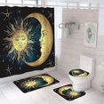 thumbnail image 1 of Taysta 4 piezas sol y luna estrella constituyen el ciclo del cielo misterioso arte árabe inspiración juegos de cortinas de ducha alfombra antideslizante, cubierta de tapa de inodoro, alfombra de baño, Afortunado Sencillez, 1 of 5
