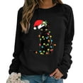 thumbnail image 5 of Womens Long Sleeve Christmas Hoodies Cat Print Hooded Sweatshirt Xmas Holiday Casual Fall Pullover Sweater Winter Clothes, 5 of 5