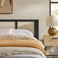 thumbnail image 6 of Pemberly Row Solid Wood Rattan Headboard King Bedframe - Black, 6 of 15