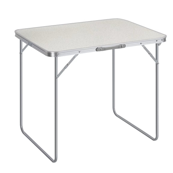 BTY Folding Table 31.5 inch Portable Lightweight with Carrying Handle, Indoor Outdoor Camping Dining Table, White
