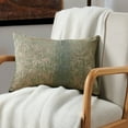 thumbnail image 3 of Home Soft Things Jacquard Chenille Big Zipper Pillow Covers - Set of 2 - 14"x20" - Taupe Sage, 3 of 5