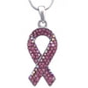 cocojewelry Support Breast Cancer Awareness Pink Ribbon Pendant Necklace Jewelry