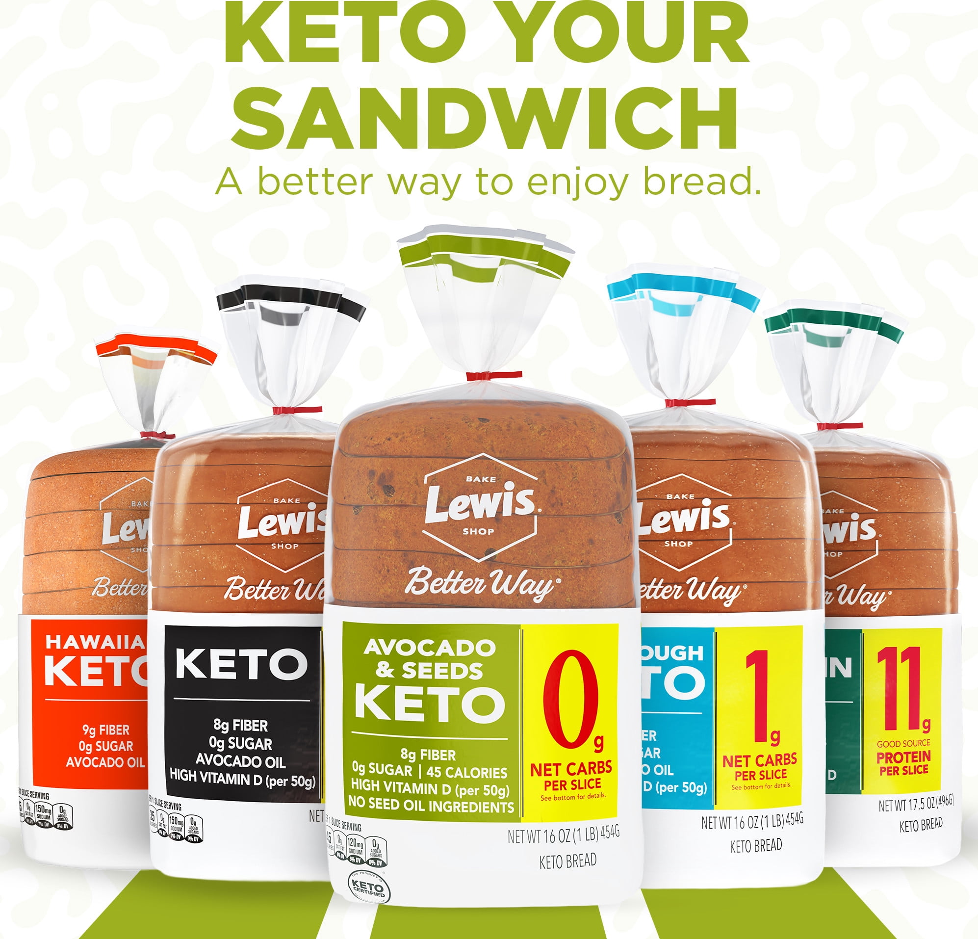 Lewis Bake Shop Better Way Avocado & Seeds Keto Bread, 16 oz