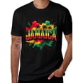 thumbnail image 2 of T-shirt Jamaica Colorf  Soft Cotton Adult Heat-Transfer Graphic T-Shirt - 180g Breathable Fabric, Unisex Summer Casual Wear with Durable Heat-Printed Design, 2 of 10