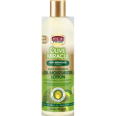 African Pride Olive Miracle Anti-Breakage Moisturizer Lotion, 12 fl (Best Moisturizer For African American Baby Hair)