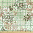 thumbnail image 2 of Ambesonne Floral Fabric by the Yard Upholstery, Romantic Wildflowers, 1 Yard, Pale Green Brown Peach, 2 of 5