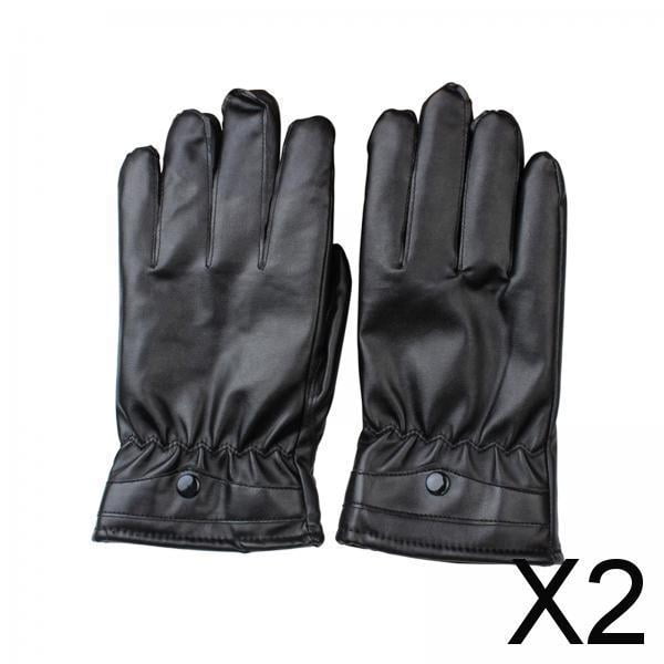 2x Guantes de Invierno para Hombre, de Piel Sintética, con Pantalla Táctil, Impermeables, para Motocicleta, Ciclismo, Cálidas para Correr, 2 piezas