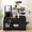 Black, variant on Euroco Cat Tree with Litter Box Enclosure, 59" Tall Modern Cat Tower with Sisal Scratching Post,Hammock,House,Perch & Storage Space,All-in-One Cat Condo,Hidden Cat Furniture,White