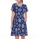 thumbnail image 1 of Balery Snowflakes On Dark Blue Vestidos sueltos de manga corta para mujer, vestidos de verano 2025, vestidos casuales de corte A con vuelo., 1 of 6