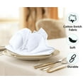 thumbnail image 2 of Ruvanti Cloth Napkins Set of 4, 18x18 Inches Napkins Cloth Washable, Soft, Durable, Absorbent, Cotton Blend. Table Dinner Napkins Cloth for Hotel, Lunch, Restaurant, Wedding Parties - White, 2 of 8