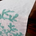 thumbnail image 4 of Luxury Ivory White Handmade Table Runner 14 x 72 inch, Beaded Embroidery Table Runner on Silk fabric - Beach Coral, 4 of 10