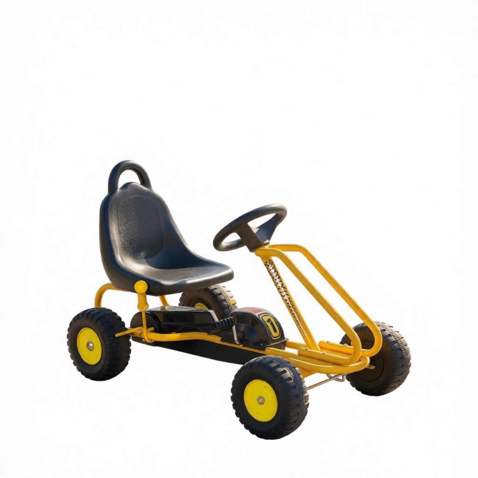 Kids Pedal Go Kart with Adjustable Seat and Handbrake for Ages 3-6