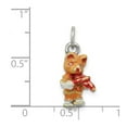 thumbnail image 2 of Silver Enamel Cat Playing the Violin Charm 17x9mm Wide Pendant Necklace for Women - 1.4 Grams, 2 of 2