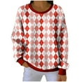 thumbnail image 1 of COM1950s Pulls pour Femmes, Chandail à Capuche Tricoté, Style Carnaval, Manches Longues, Col Rond, Longs Pulls pour Femmes, Tricot pour Femmes, Chandail à Capuche pour Femmes, 1 of 4