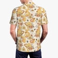 thumbnail image 3 of Balery Groovy Floral Printed Men’s Short Sleeve Polo Shirt, Midweight Men's Shirt,Golf Polo shirts -Small, 3 of 8